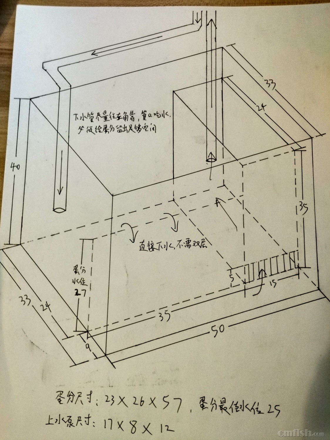 鱼缸底滤设计图